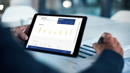 Man Working on tablet