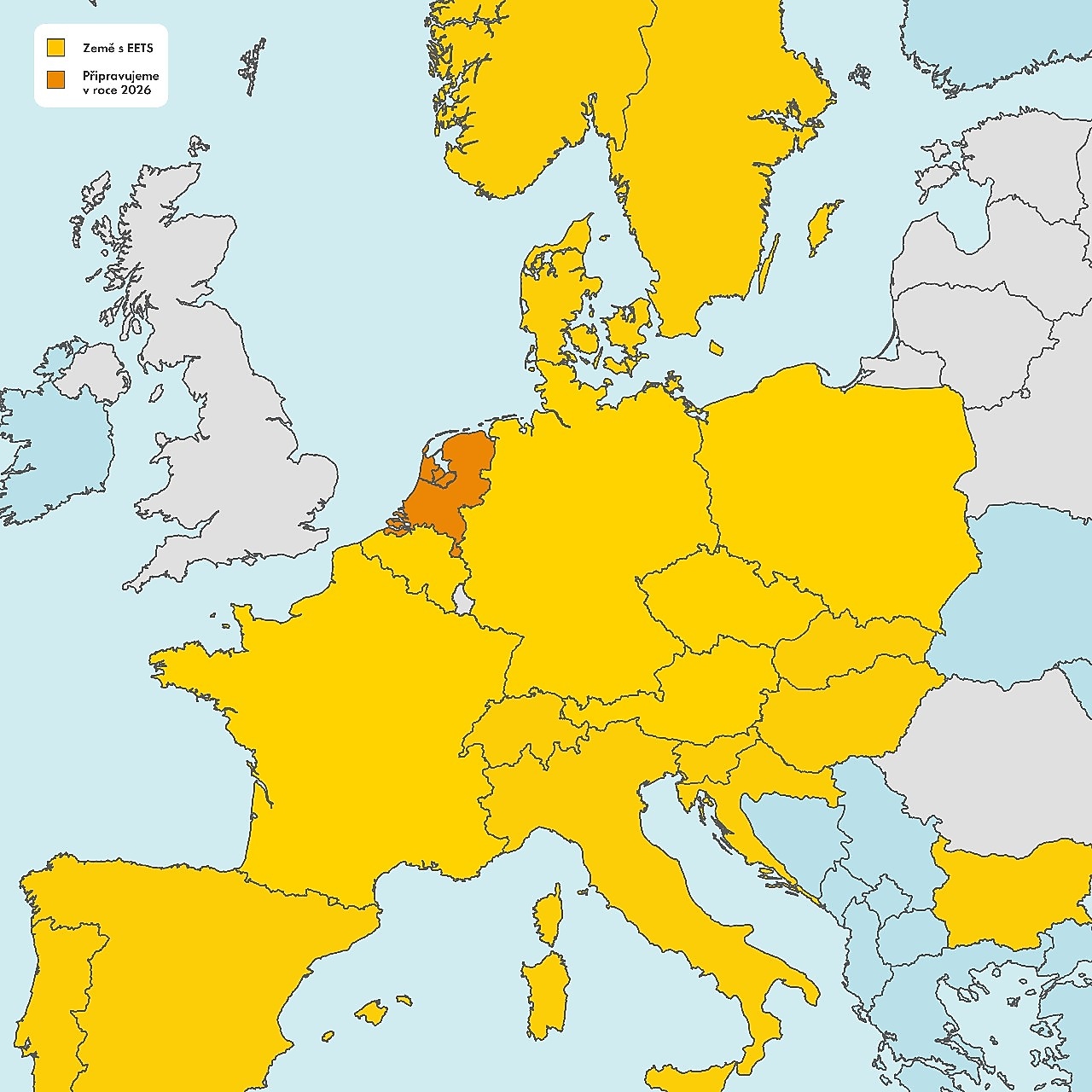 Modro žlutá mapa evropy