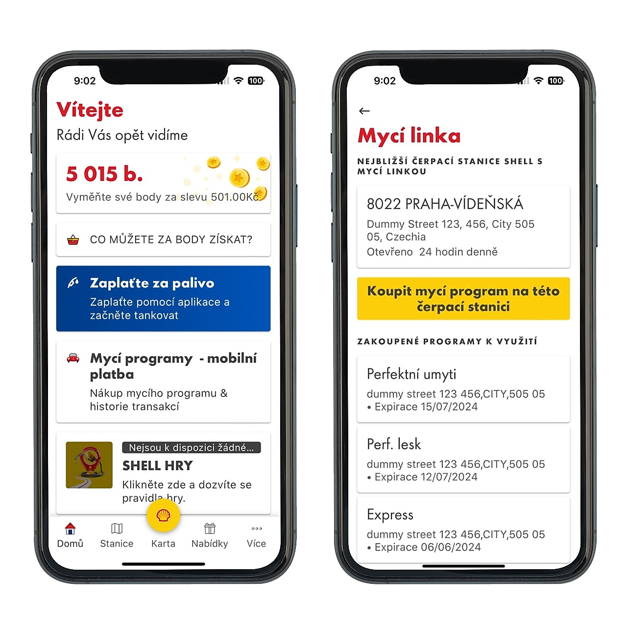 Obrazovka mobilní aplikace – Krok 1 objednání