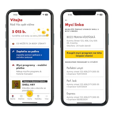 Obrazovka mobilní aplikace – Krok 1 objednání