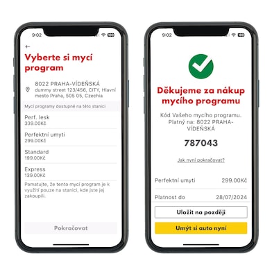 Obrazovka mobilní aplikace – Krok 2 platba