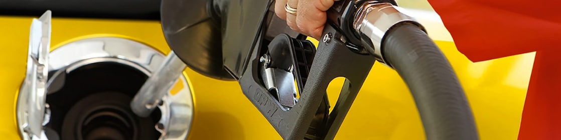 Person filling up at a fuel station