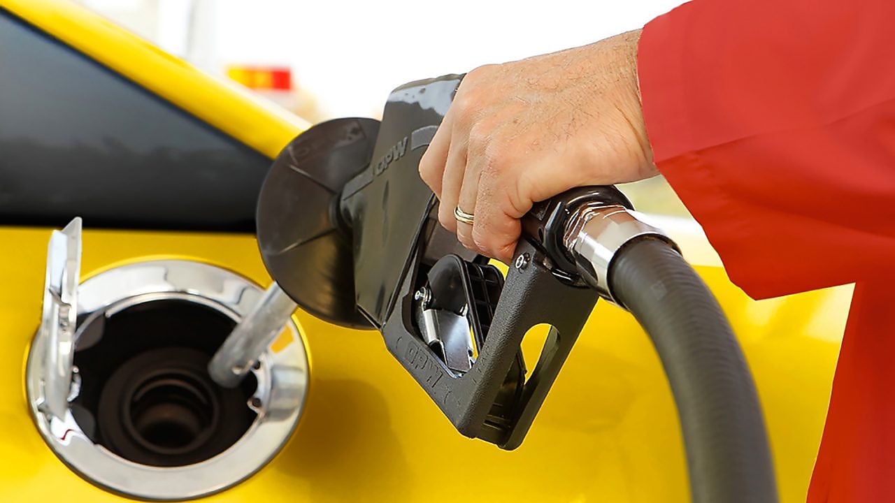 Person filling up at a fuel station