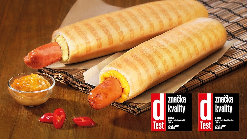  Shell hot dog Klasik a Shell hot dog Chilli