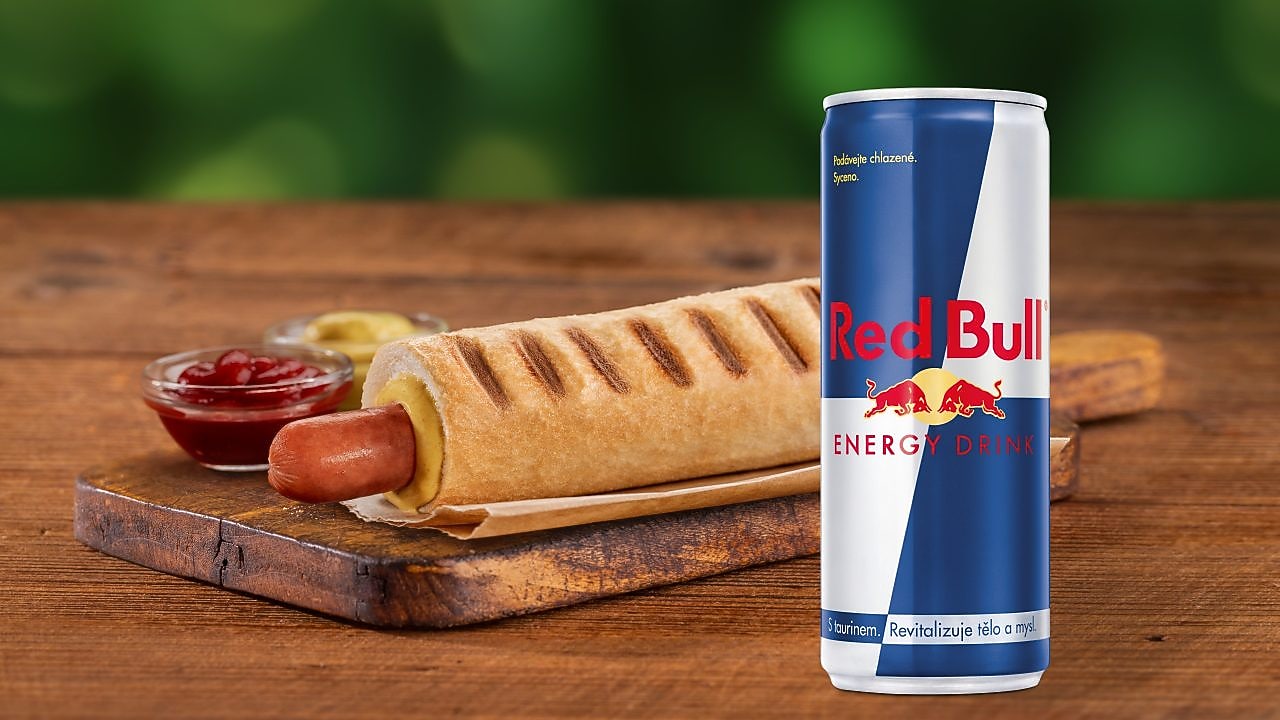 RedBull a Hot dog