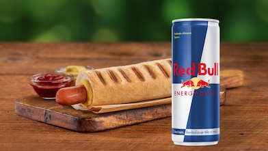 RedBull a Hot dog