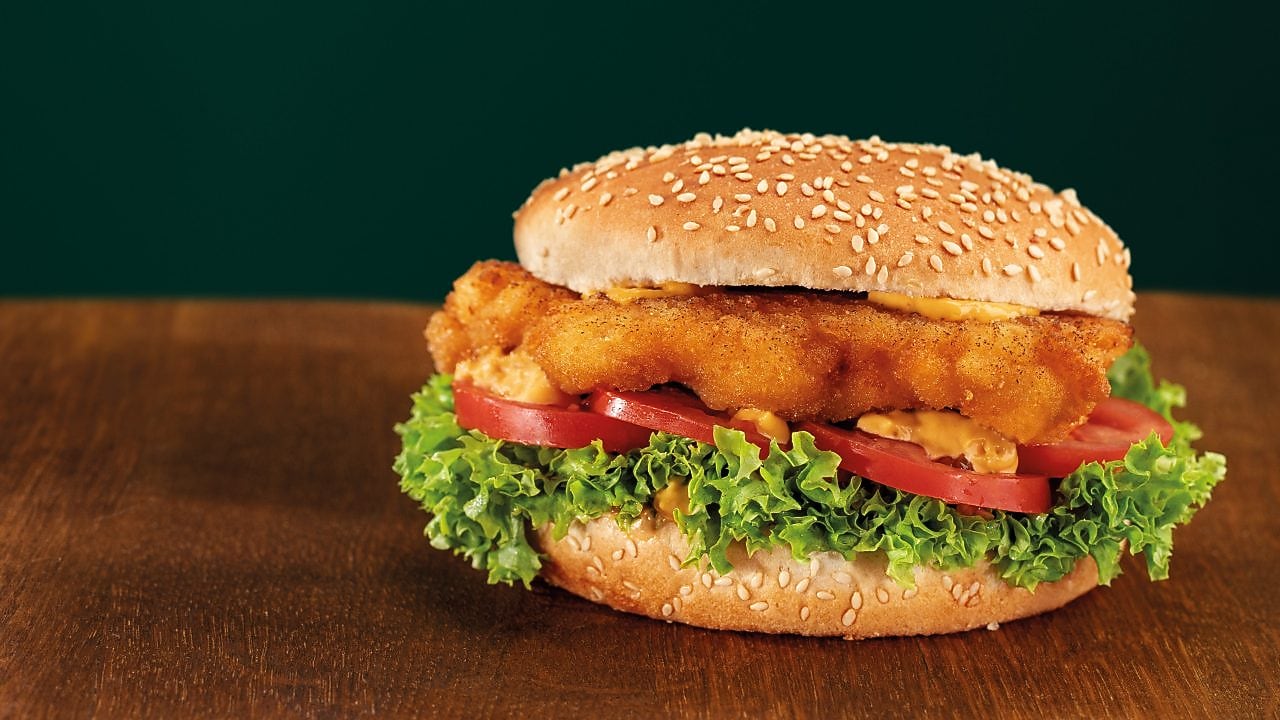 Foto kuřecího řízku se salátem v housce