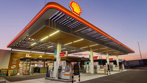 Foto čerpací stanice Shell Krsice v noci